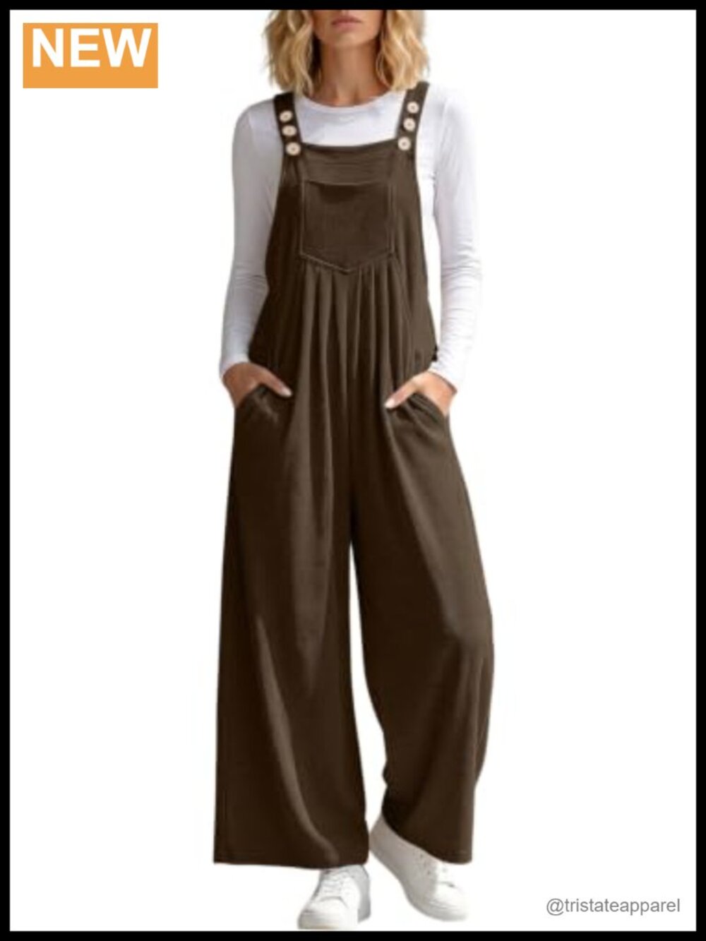 Women's Baggy Wide Leg Overalls Adjustable Strap Jumpsuit Casual Fall
